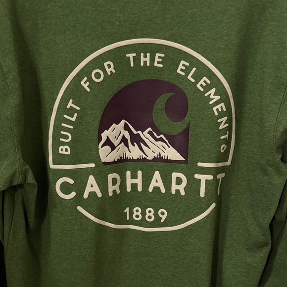 Carhartt Men’s Green Long Sleeve Tee - Picture 2 of 5